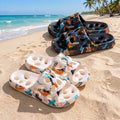 Summer Couple's Street Graffiti Hollow Out Quick-Dry Beach & Shower Slide Sandals